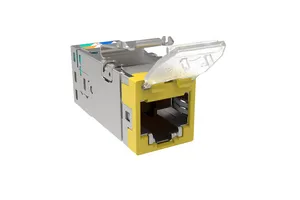 CommScope 2153365-YL | SL-Series Modular Jack, RJ45, Cat6A Shielded, with Dust Cover, Yellow
