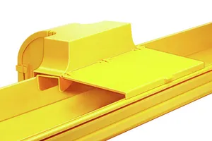 CommScope FGS-MEXC-E-F | FiberGuide 4-Inch Express Exit Single Rear Hinged Cover for 4x12in Raceways, Yellow