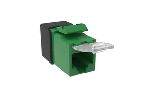 CommScope 760257222 | SL-Series Modular Jack, RJ45, Cat6A Unshielded, with Dust Cover, Green