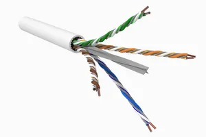 CommScope 760258514 | GigaREACH XL 2073A Category 6 U/UTP Cable, CMP Plenum, white jacket, 4 pair count, 1000 ft (305 m) length, reel