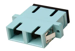 CommScope 2-5502776-6 | Fiber Optic Duplex Adapter, Multimode, SC/UPC, aqua