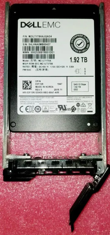 Dell 3F15R 1.92TB SAS SSD