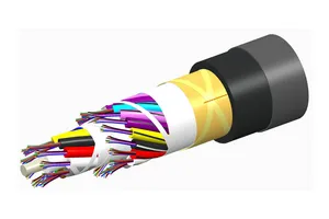 CommScope 760136044 | Fiber Indoor/Outdoor cable, LazrSPEED, Single Jacket All-Dielectric, Riser Rated, 48 fiber, Gel-Free, Stranded Loose Tube, Multimode OM3, Feet jacket marking, Black jacket color