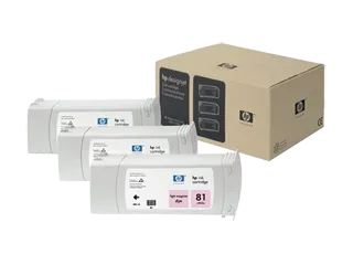 HP 81 3-pack 680-ml Light Magenta DesignJet Dye Ink Cartridges (C5071A) — HP product image