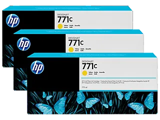 HP 771C 3-pack 775-ml Yellow DesignJet Ink Cartridges (B6Y34A) — HP product image