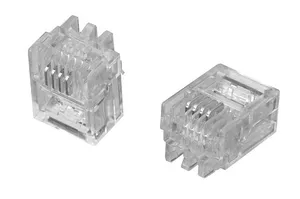 CommScope 6-641333-3 | Modular Plug, 6P/2C, unshielded, flat oval, 0.86 – 0.99 insulation OD, 6-position, category 3, 100/bag