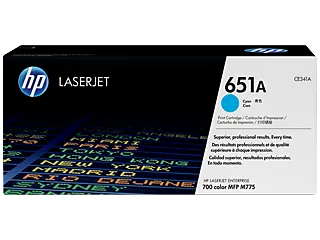 HP 651A Cyan Original LaserJet Toner Cartridge (CE341A) — HP product image