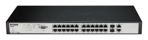 D-Link 24-port 10/100Base-T + 2 Combo 1000Base-T/SFP port.. DES-3200-26-DC product image