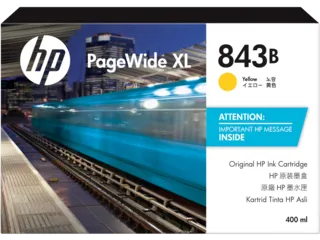 HP 843B 400-ml Yellow PageWide XL Ink Cartridge (A4TM2A) — HP product image