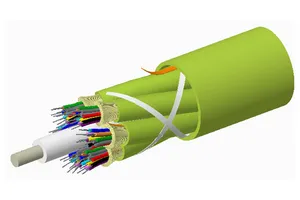 CommScope 760229773 | Fiber indoor cable, LazrSPEED Riser Distribution, 36 fiber Multi-Unit with 12-Fiber Subunits, Multimode OM5, Gel-free, Feet jacket marking, Lime green jacket color