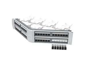 CommScope 760237065 | SYSTIMAX 360 GigaSHIELD X10D Shielded Angled Modular Panel, Cat 6A, 2U, 48 port, Silver