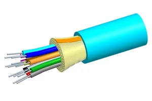 CommScope 760026336 | Fiber indoor cable, LazrSPEED Low Smoke Zero Halogen Riser Distribution, 8 fiber single-unit, Multimode OM3, Feet jacket marking, Aqua jacket color, Dca flame rating