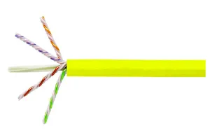 CommScope 760107276 | GigaSPEED X10D 2091B ETL Verified Category 6A U/UTP Cable, yellow jacket, 4 pair count, 1000 ft (305 m) length, WE TOTE box