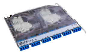 CommScope 760255056 | Propel Singlemode Splice Cassette, 24LC/UPC with internal shutters, OS2 ribbon fiber pigtail, Method B Enhanced ULL