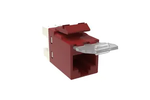 CommScope 1375187-RD | SL-Series Modular Jack, RJ45, Cat6 Unshielded, with Dust Cover, Red