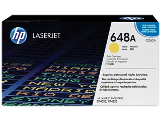 HP 648A Yellow Original LaserJet Toner Cartridge (CE262A) — HP product image