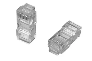 CommScope 6-555174-3 | Modular Plug, 6P/6C, shielded, long body, flat oval, 2.79 x 6.85 mm cable jack OD, category 3, 100/bag
