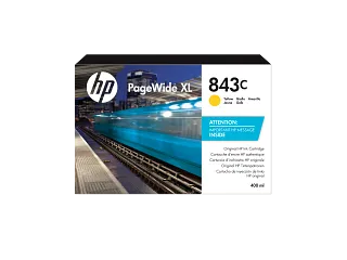 HP 843C 400-ml Yellow PageWide XL Ink Cartridge (C1Q68A) — HP product image