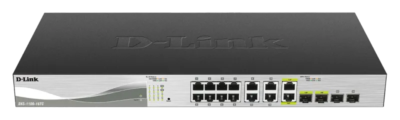 D-Link 12-port 10GBASE-T , 2-port 10GBASE-T/SFP+ combo an.. DXS-1100-16TC product image