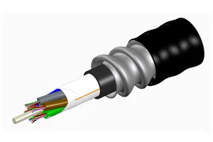 CommScope 760120261 | Fiber Indoor/Outdoor cable, Riser Rated, Singlemode G.652.D and G.657.A1, Gel-Free, 12 fiber, Stranded Loose Tube with Aluminum Interlocking Armor containing
