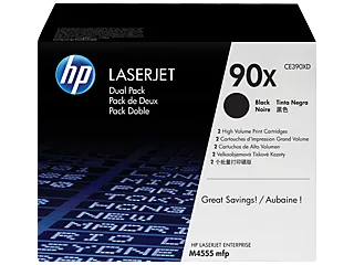 HP 90X 2-pack High Yield Black Original LaserJet Toner Cartridges (CE390XD) — HP product image