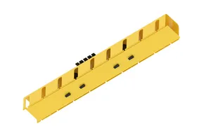 CommScope FGS-KTW2-D-IMP-B | FiberGuide Vertical Duct Kit with 4in Slot Spacing, Spools and Split See-Through Cover, 4x4in, Yellow