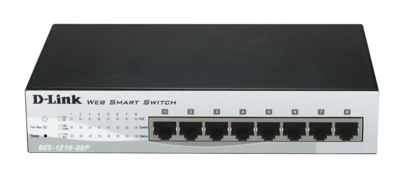 D-Link 8-Port 10/100Base-T PoE Smart switch DES-1210-08P product image