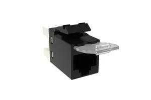 CommScope 1375187-2 | SL-Series Modular Jack, RJ45, Cat6 Unshielded, with Dust Cover, Black