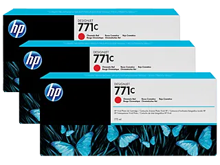 HP 771C 3-pack 775-ml Chromatic Red DesignJet Ink Cartridges (B6Y32A) — HP product image