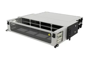 CommScope 760218461 | Ultra High Density 2U modular cassette fixed Panel, accepts (12) G2 modules or MPO panels, providing up to 144 duplex LC ports, or up to 96 MPO ports