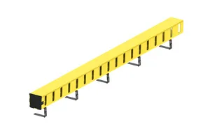 CommScope FGS-KTW2-D-L3 | FiberGuide Vertical Duct Kit with 4in Slot Spacing, Snap-On Cover, Brackets and End Cap, 4x4in, Yellow