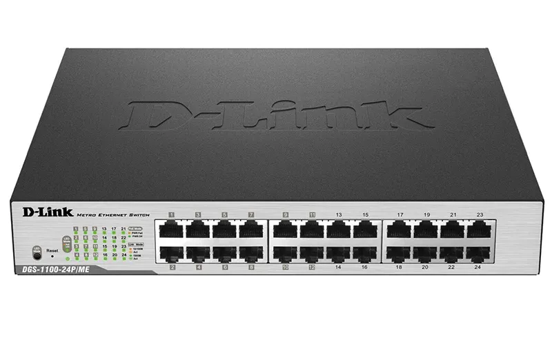 D-Link 12-Ports 10/100/1000Mbps PoE + 12-Ports 10/100/10.. DGS-1100-24P product image