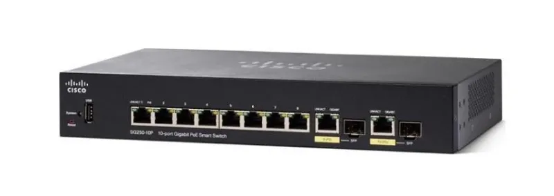 Cisco SG250-10P-K9 10-Port Ethernet Switch