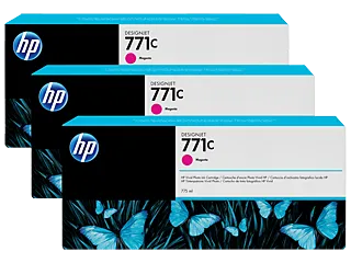 HP 771C 3-pack 775-ml Magenta DesignJet Ink Cartridges (B6Y33A) — HP product image