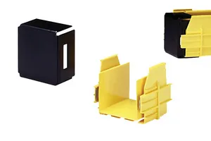 CommScope FGS-ACC137 | FiberGuide Vertical Straight Section with 1.5in Slot Spacing, Cover, End Cap and Mounting Brackets, 2x2in, Yellow