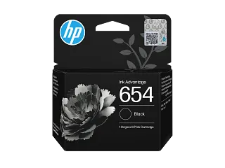 HP 654 Black Original Ink Advantage Cartridge (7FP39UE) — HP product image