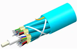 CommScope 760024554 | Fiber indoor cable, LazrSPEED Plenum Distribution, 48-Fiber Multi-Unit with 12-Fiber Subunits, Multimode OM4, Gel-free, Feet jacket marking, Aqua jacket color