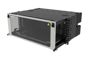 CommScope 760231522 | High Density 4U Sliding Fiber Splice Panel, to accommodate a maximum of 192 single fusion splices when using the Splice Wallet or 128 single fusion splices