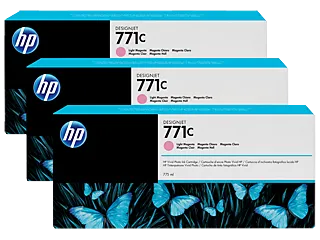 HP 771C 3-pack 775-ml Light Magenta DesignJet Ink Cartridges (B6Y35A) — HP product image