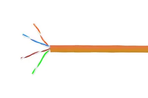CommScope 108173840 | PowerSUM 1061B ETL Verified Category 5e U/UTP Cable, non-plenum CMR rated, orange jacket, 4 pair count, 1000 ft (305 m) length, WE TOTE box