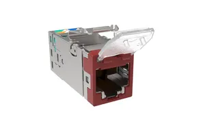 CommScope 2153364-RD | SL-Series Modular Jack, RJ45, Cat6 Shielded, with Dust Cover, Red