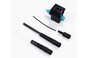 CommScope 760242343 | Qwik II Field Installable LC Connector, OM3/4/5, Aqua, for 0.25/0.9/2.0/3.0 mm, single pack