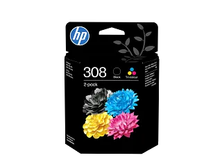 HP 308 2-Pack Black/Tri-color Original Ink Cartridge Combo (6L6S6UE) — HP product image