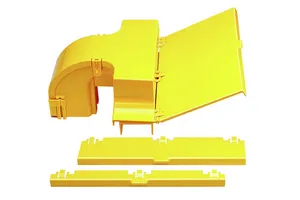 CommScope FGS-MEXC-E-A/B/F | FiberGuide 4-Inch Express Exit Rear Hinged Cover Kit for 4x4, 4x6 and 4x12in Raceways, Yellow