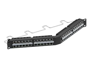CommScope 760245361 | Shielded Angled Discrete Distribution Module Panel, Cat 6A, SL, 1U, 48 port, Black