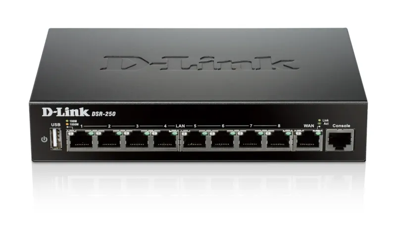 D-Link Unified Services Router 8 x Gigabit LAN, 1 x Giga.. DSR-250 product image