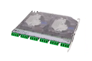 CommScope 760255981 | Propel Singlemode Splice Cassette, 24LC/APC with internal shutters, 250 µm OS2 single fiber pigtails, pairs straight ULL
