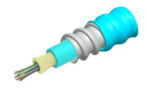 CommScope 760128017 | Fiber indoor cable, LazrSPEED Plenum Distribution, interlocking aluminum armored with plenum jacket, 12 fiber single-unit, Gel-free, Multimode OM4, Feet