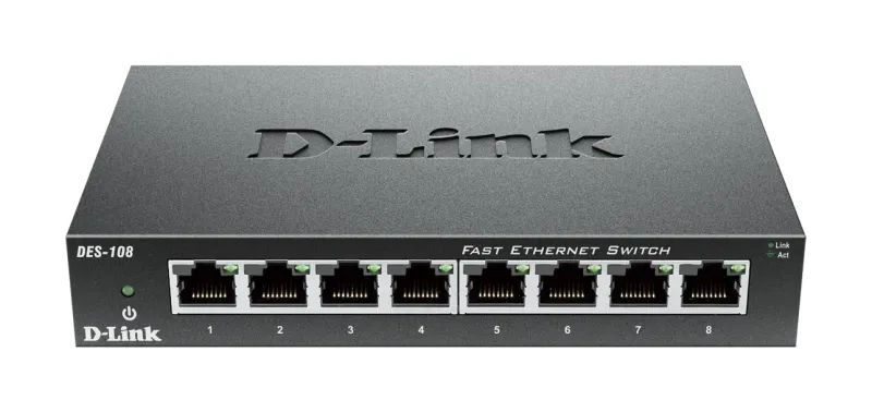 D-Link 8-port 10/100Base-T Unmanaged Metal Switch DES-108 product image