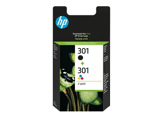 HP 301 2-pack Black/Tri-color Original Ink Cartridges (N9J72AE) — HP product image